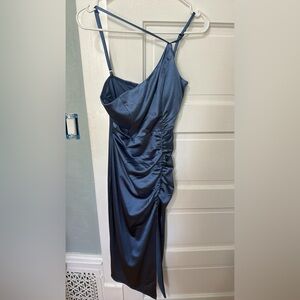 Blue Satin Dress from Dry Goods Size Large